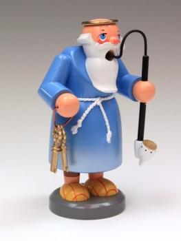 Preview: Räuchermann Petrus, 13 cm, blau