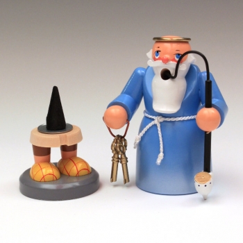 Preview: Räuchermann Petrus, 13 cm, blau