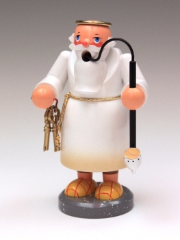 Räuchermann Petrus, 13 cm, weiß