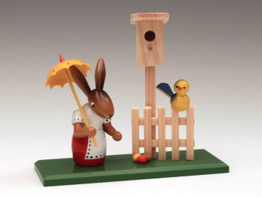 Preview: Osterhäsin mit Vogelhaus