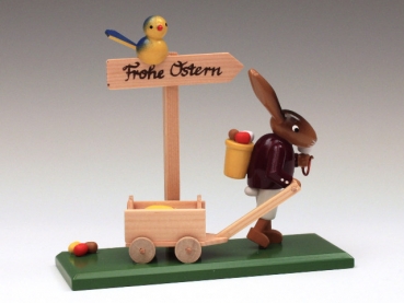 Preview: Osterhase mit Handwagen