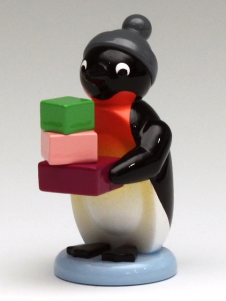 Pinguin mit Geschenk